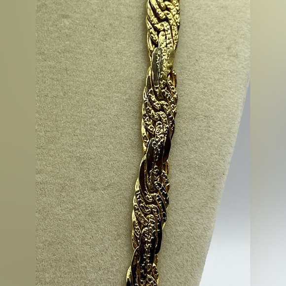 Chunky Statement Necklace and Bracelet SET Gold Tone Interlocking Links Unisex - Picture 7 of 10